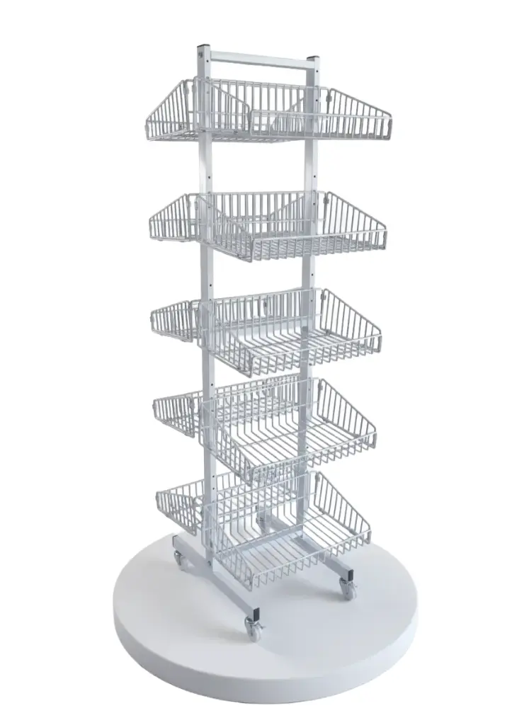 Metal grocery display two sides